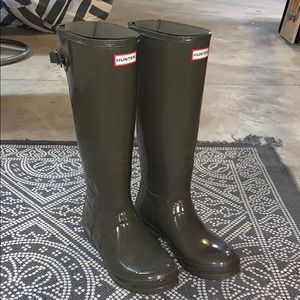 Olive Green Adjustable Hunter Rain boots